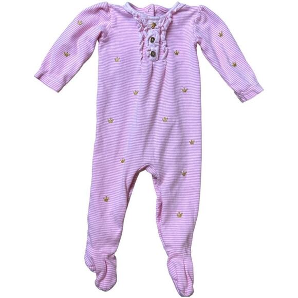 Petit Lem Pink Stripe One Piece Suite Girls Size 9M - Picture 1 of 6